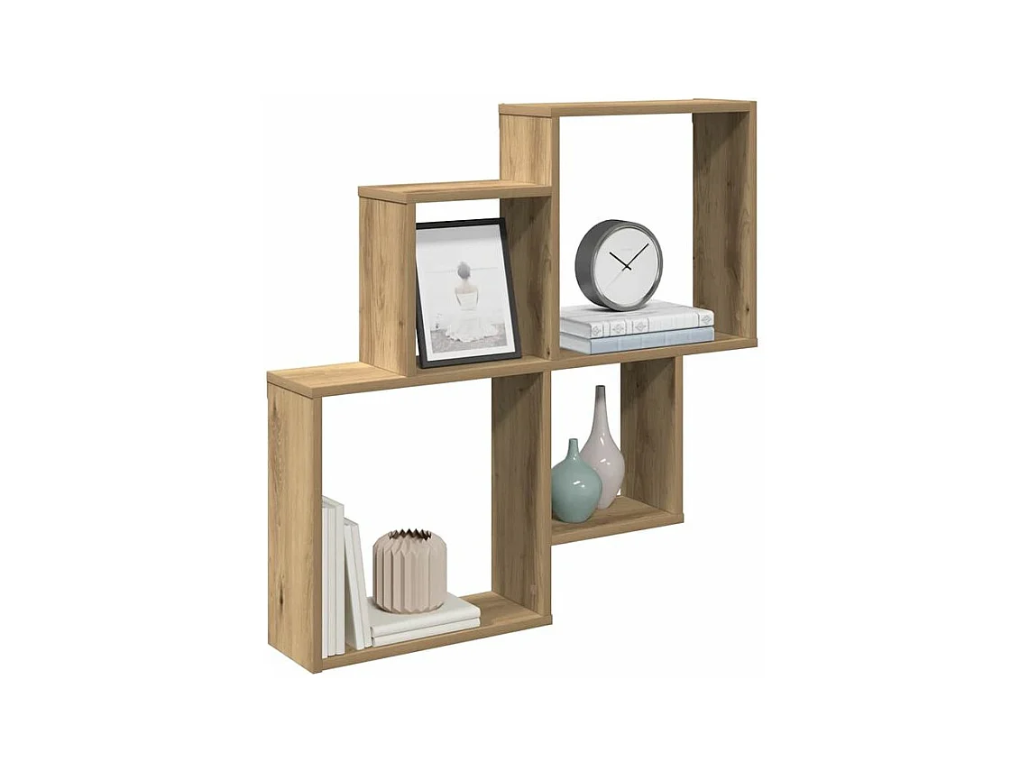 Étagère murale chêne artisanal 80x15x78,5 bois d'ingénierie