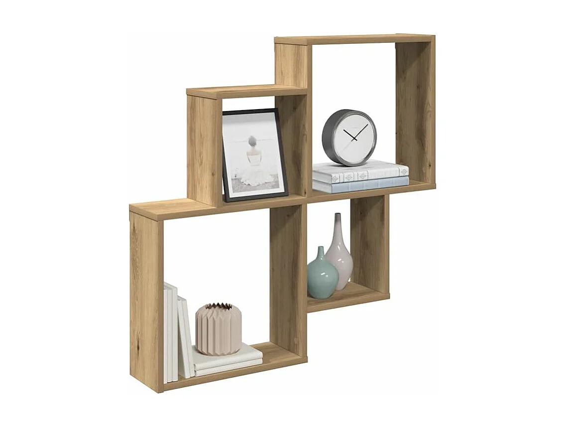 Étagère murale chêne artisanal 80x15x78,5 bois d'ingénierie