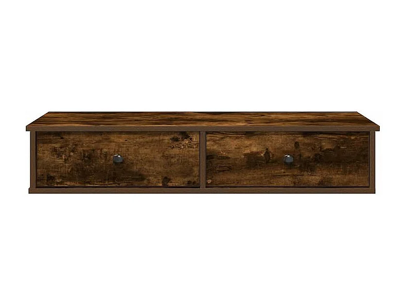 Étagère murale avec tiroirs chêne fumé bois d'ingénierie