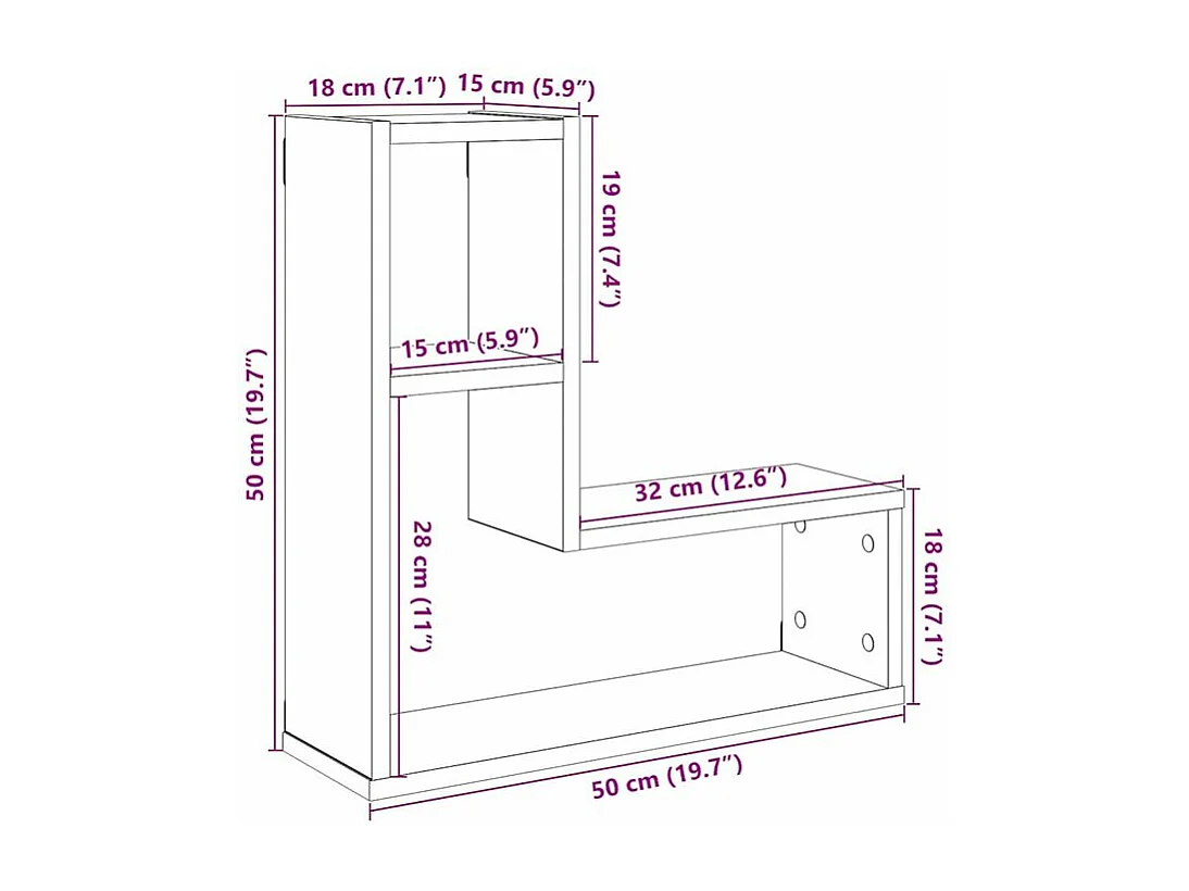 Étagères cube murales 2 pcs chêne artisanal bois d'ingénierie