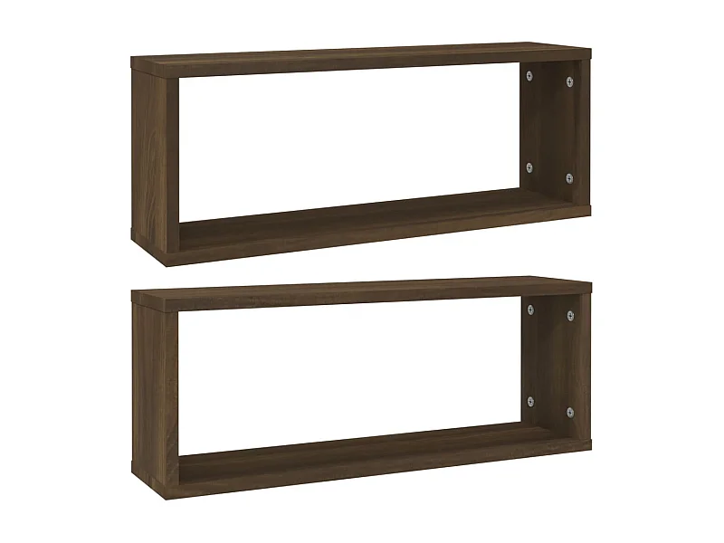 Étagères murales cube 2 pcs Chêne marron 60x15x23 Bois