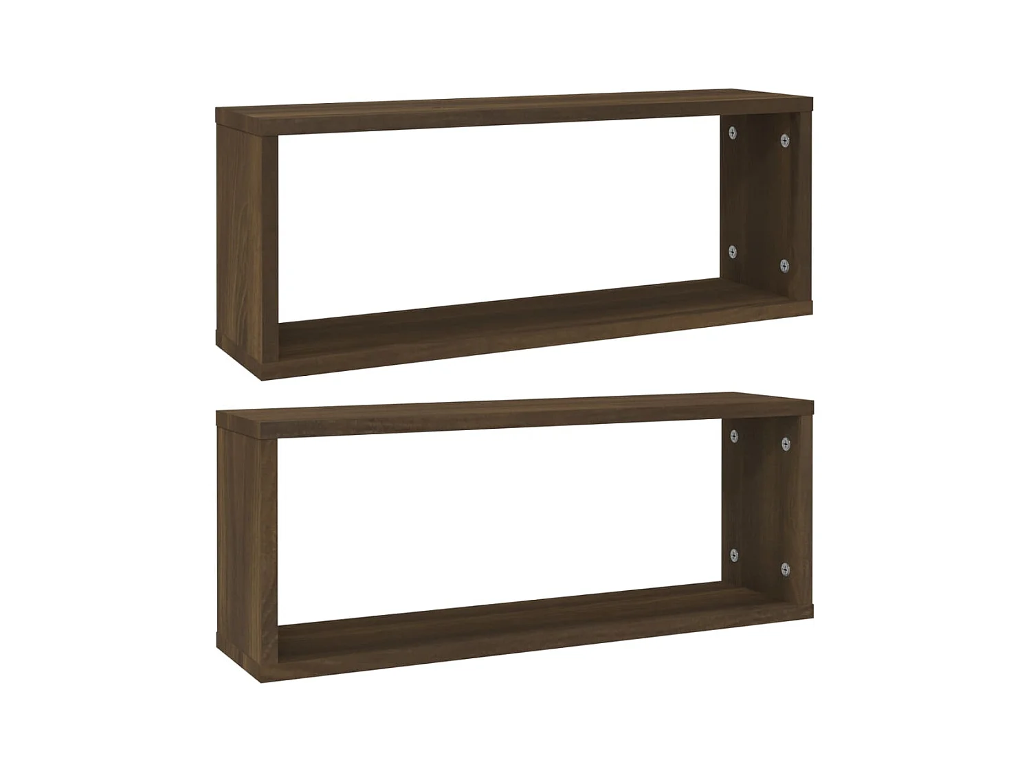 Étagères murales cube 2 pcs Chêne marron 60x15x23 Bois