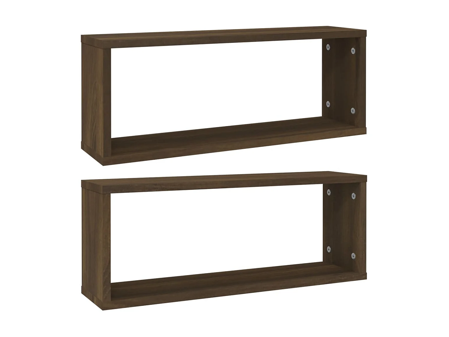 Étagères murales cube 2 pcs Chêne marron 60x15x23 Bois