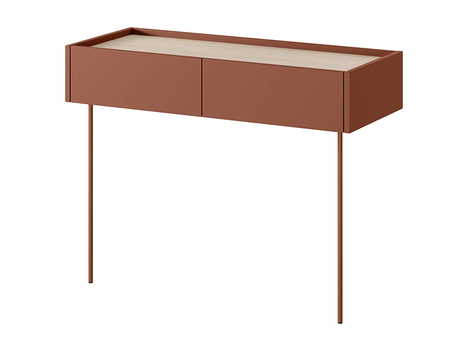 Consola 2 cajones con pata metálica 100x83 cm