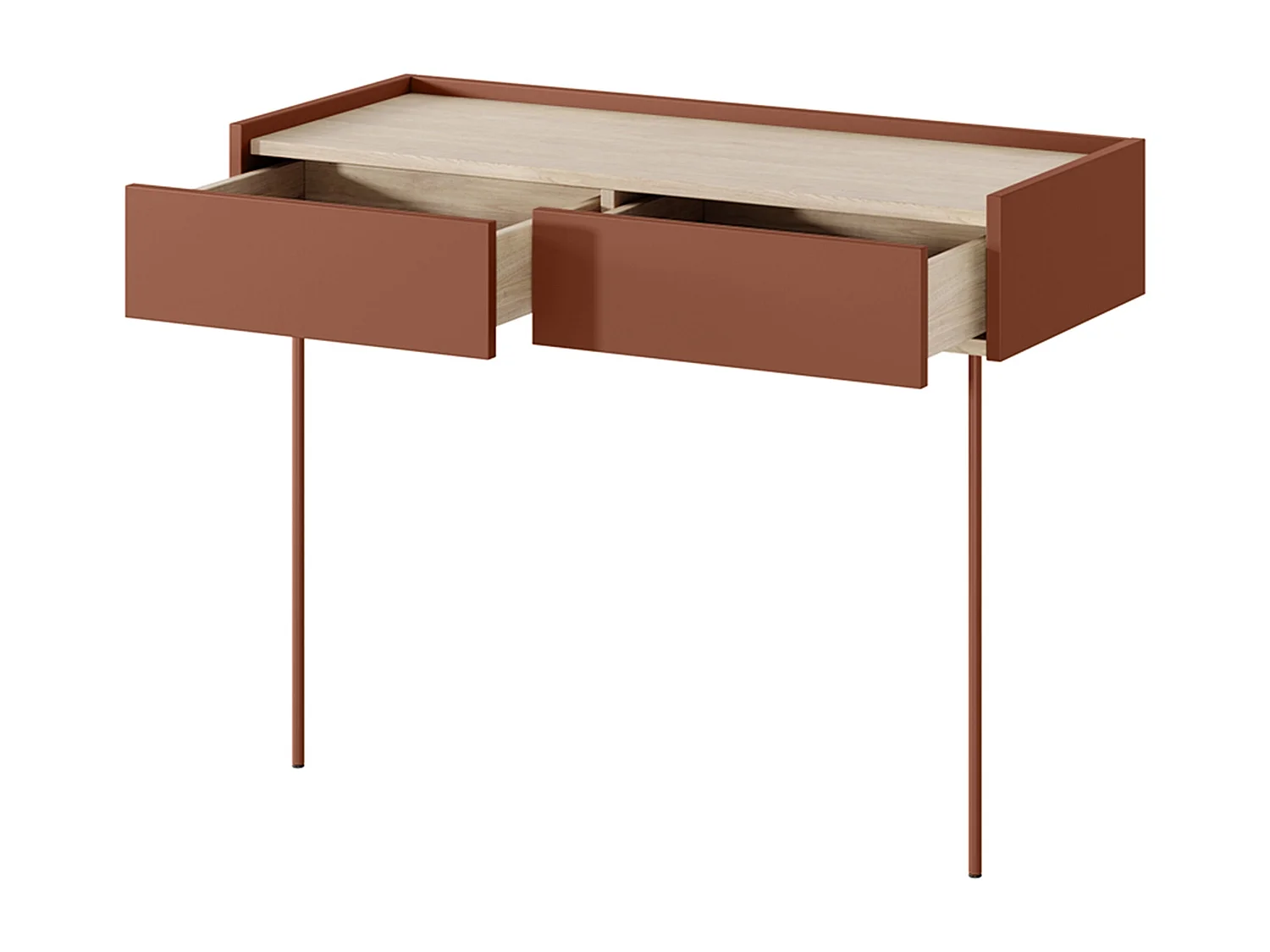 Consola 2 cajones con pata metálica 100x83 cm