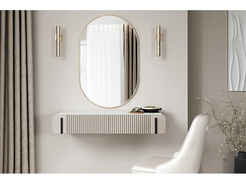 Consola suspendida con 2 cajones de cachemir 100x17 cm