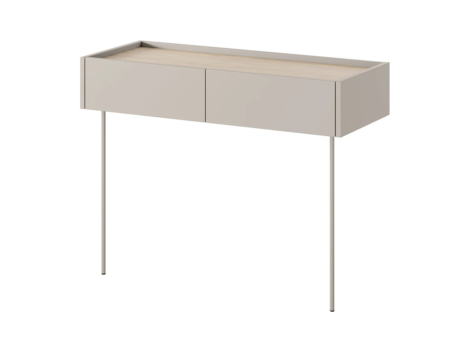 Consolle 2 cassetti con gamba in metallo 100x83 cm