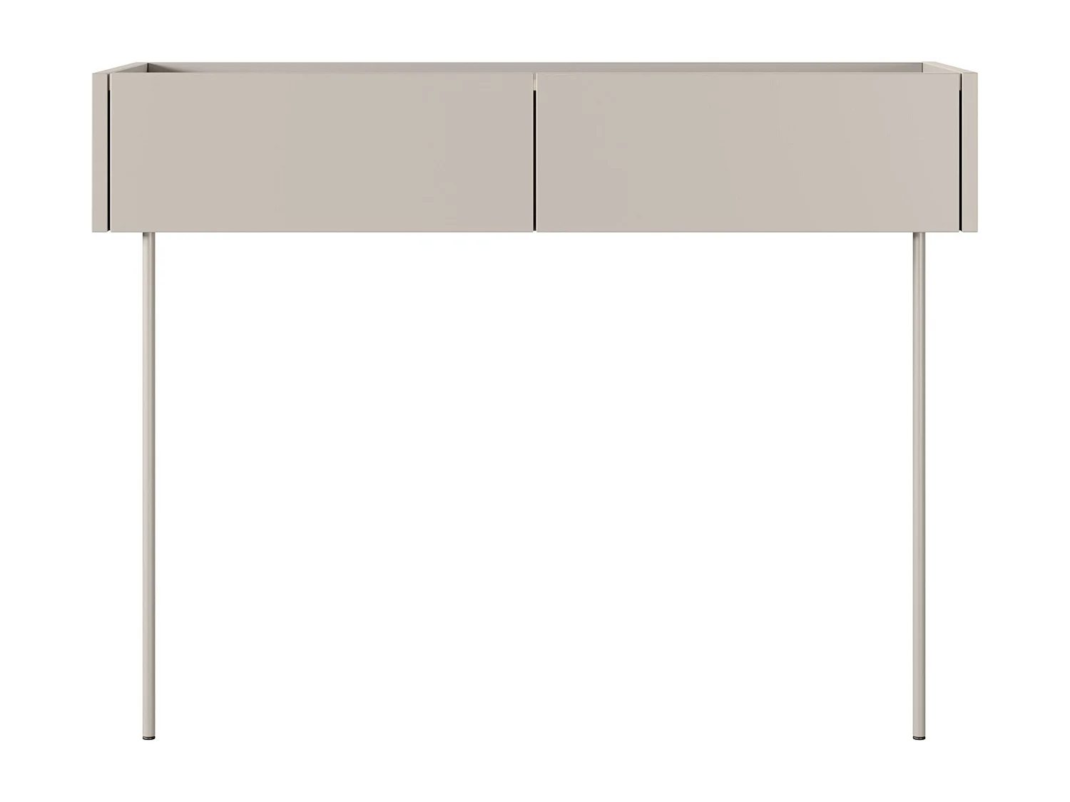 Consola 2 gavetas com pé metálico 100x83 cm