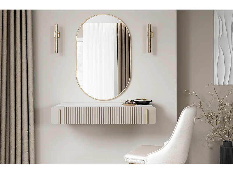 Hängekonsole mit 2 Kaschmirschubladen 100x17 cm