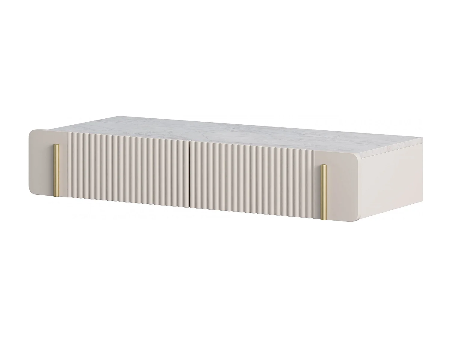 Hangende console met 2 kasjmier lades 100x17 cm