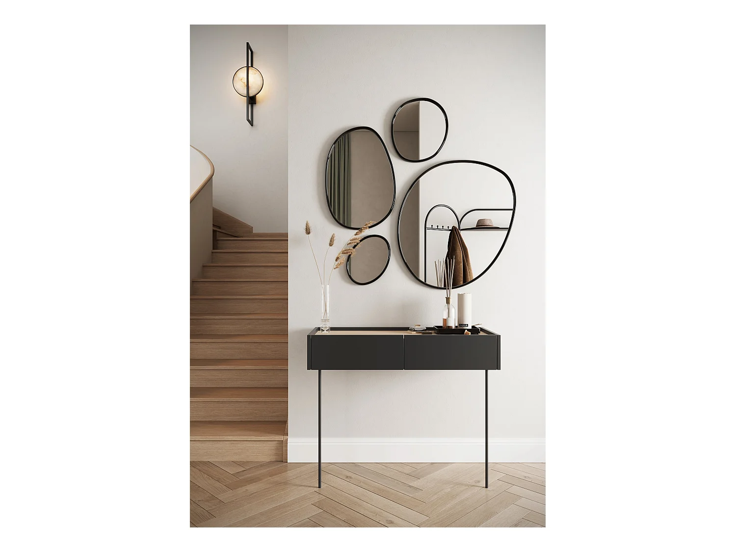 Consolle 2 cassetti con gamba in metallo 100x83 cm