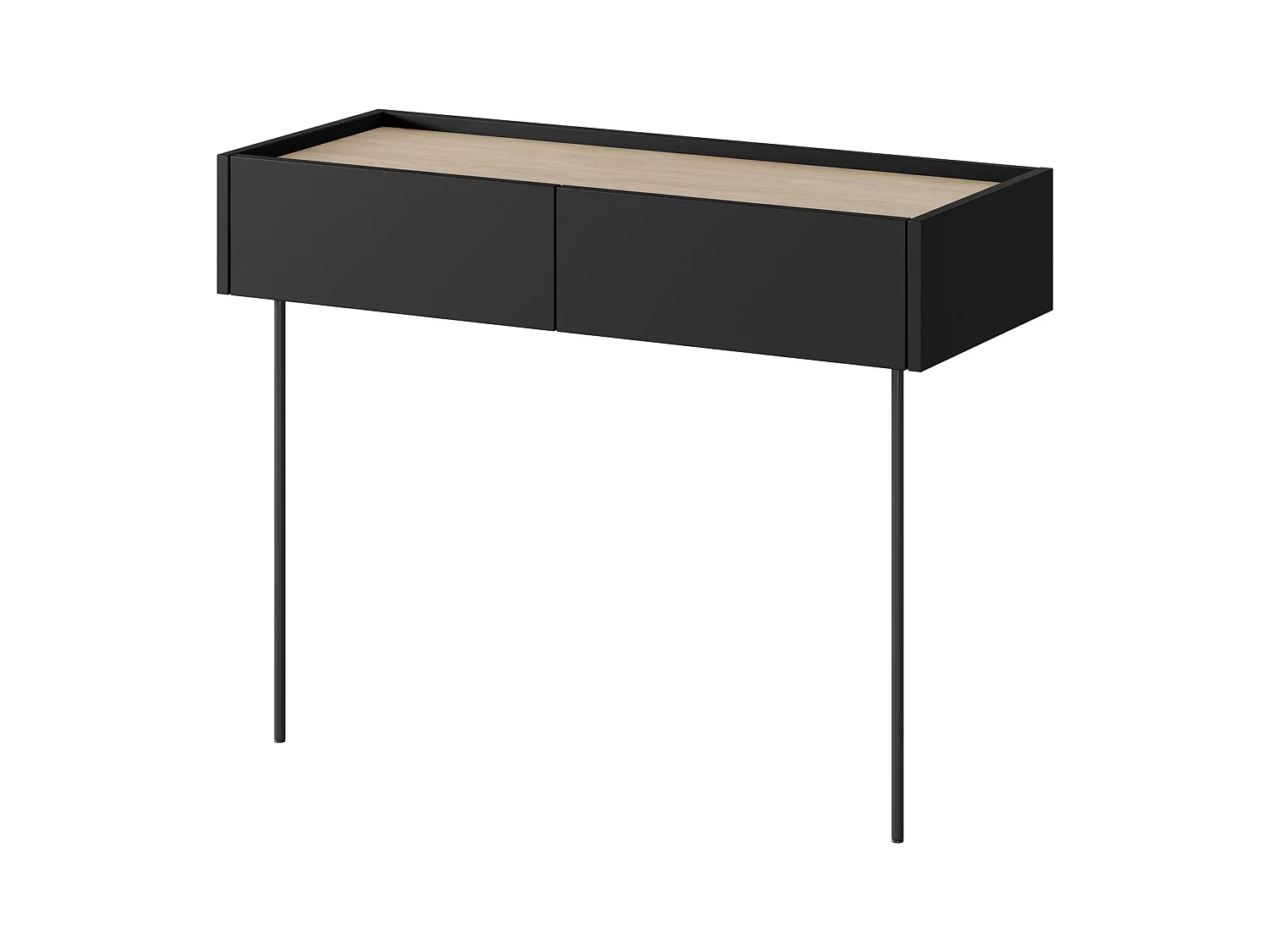 Consolle 2 cassetti con gamba in metallo 100x83 cm