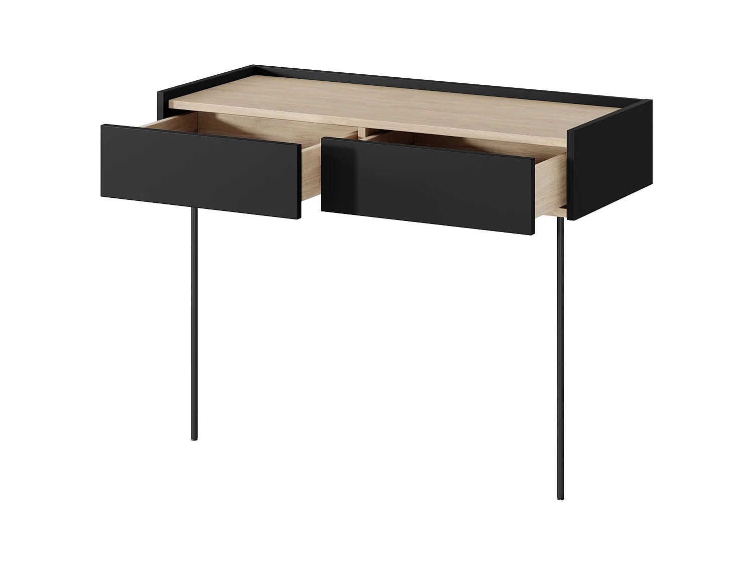 Consolle 2 cassetti con gamba in metallo 100x83 cm