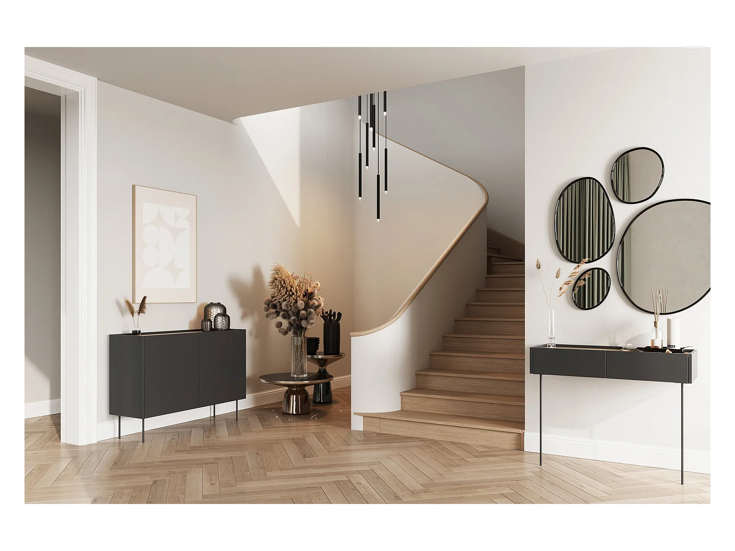 Consolle 2 cassetti con gamba in metallo 100x83 cm