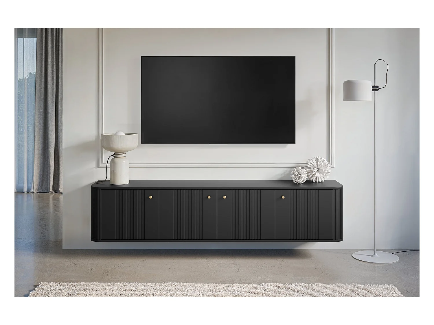 4-türiger TV-Hängeschrank 187x36 cm