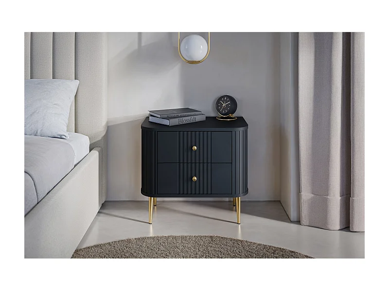 Set mit 2 Nachttischen, 2 Schubladen, 58 x 51 cm