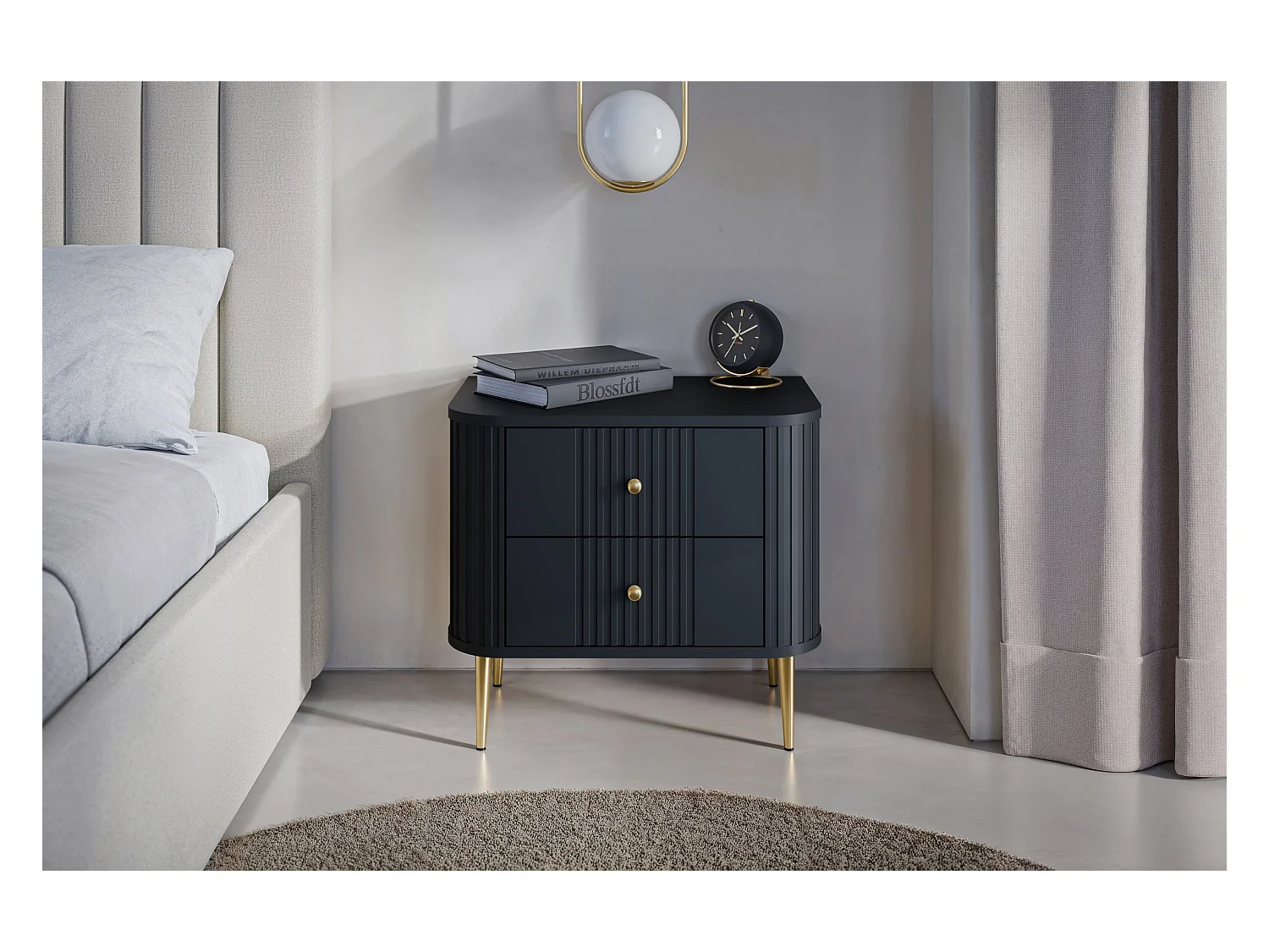 Set mit 2 Nachttischen, 2 Schubladen, 58 x 51 cm