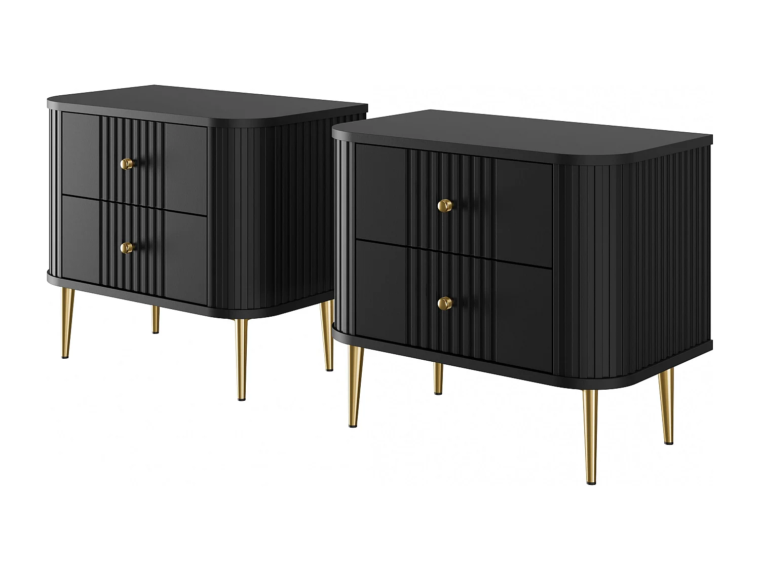 Set mit 2 Nachttischen, 2 Schubladen, 58 x 51 cm