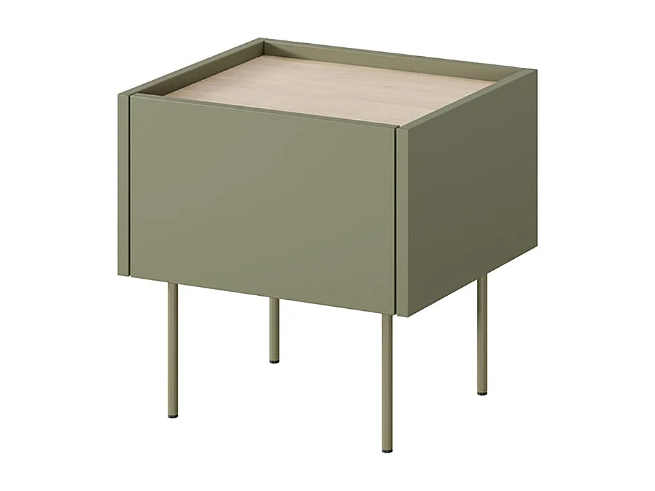 Nachttisch mit 1 Schublade und Metallfuß 45x45 cm