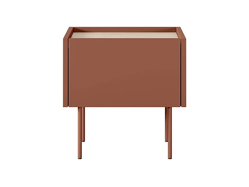 Mesa de cabeceira com 1 gaveta e pé metálico 45x45 cm