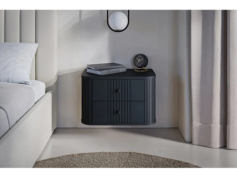 Set mit 2 hängenden Nachttischen, 2 Schubladen, 56 x 36 cm