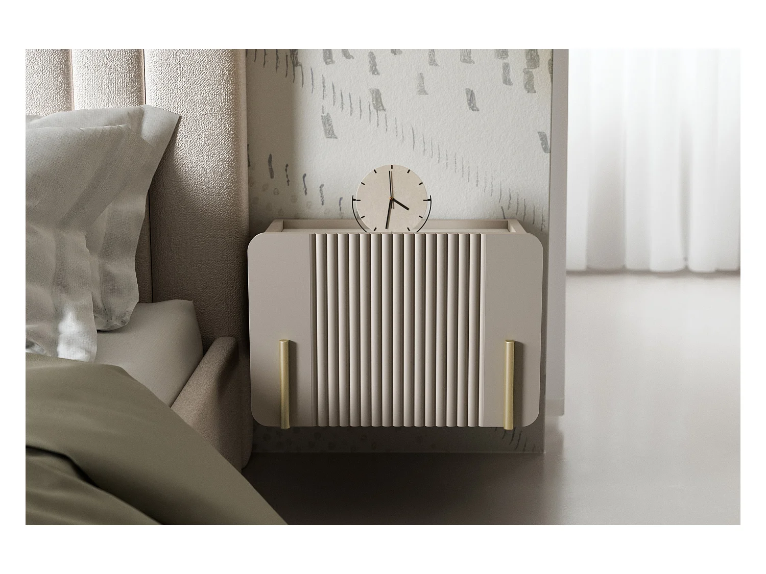 Mesita de noche suspendida 1 cajón cashmere 45x50 cm