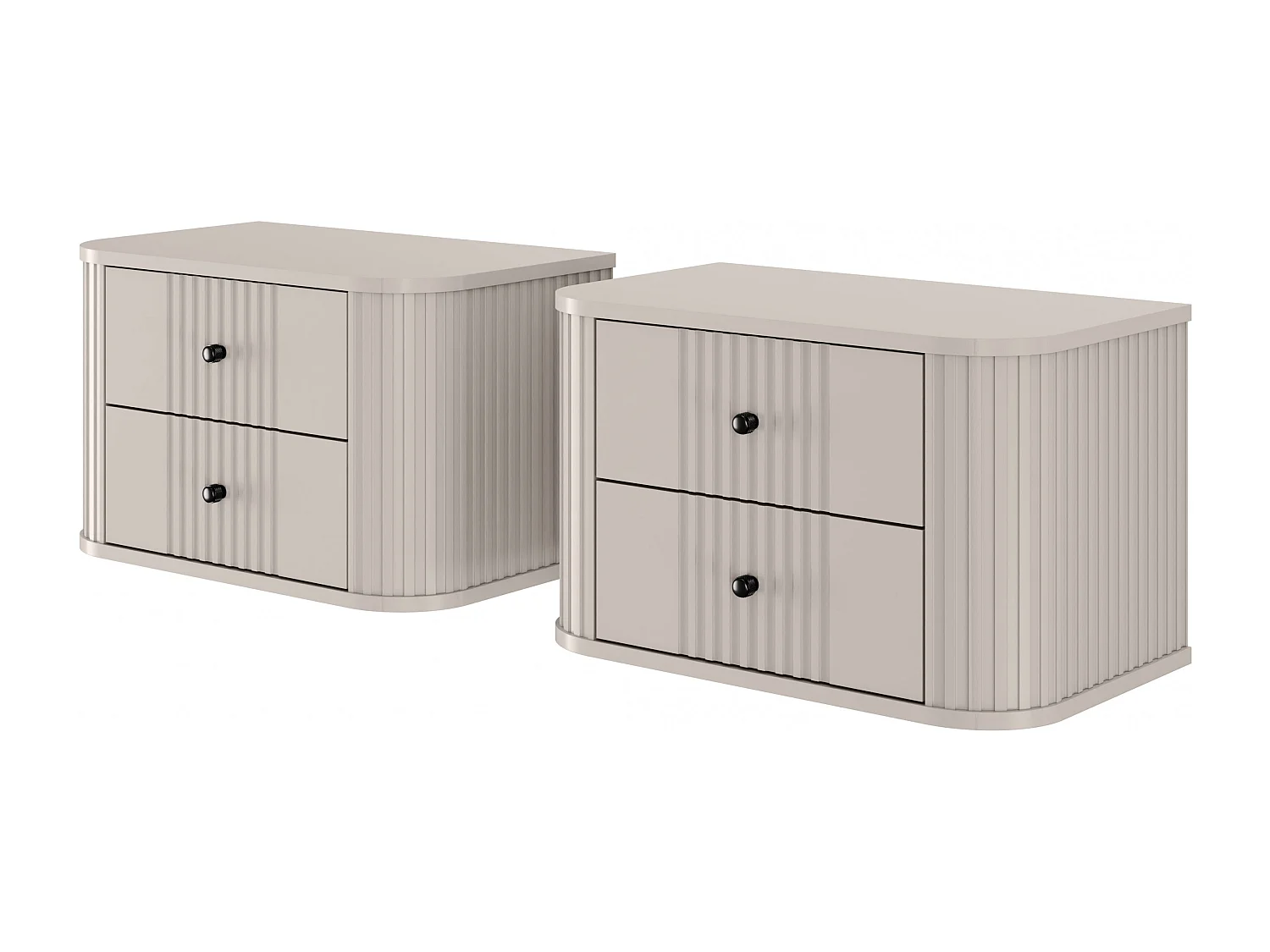 Set mit 2 hängenden Nachttischen, 2 Schubladen, 56 x 36 cm