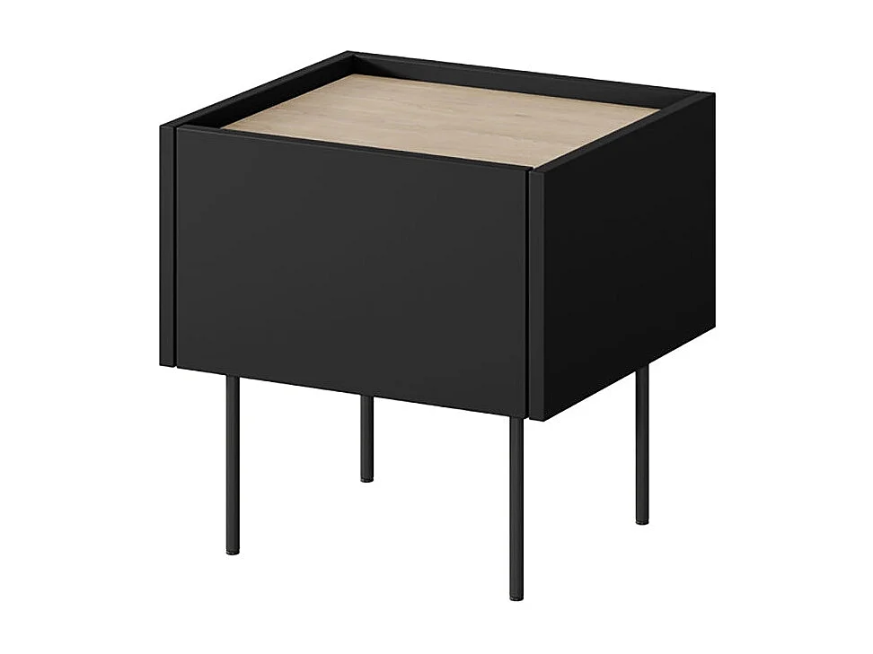 Chevet tafel 1 lade met metalen voet 45x45 cm