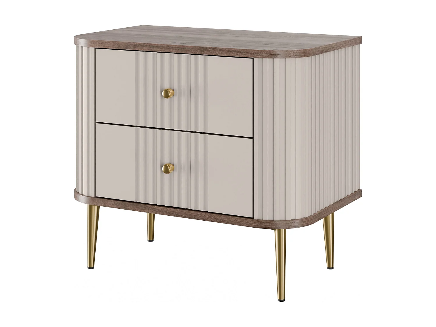 Set mit 2 Nachttischen, 2 Schubladen, 58 x 51 cm