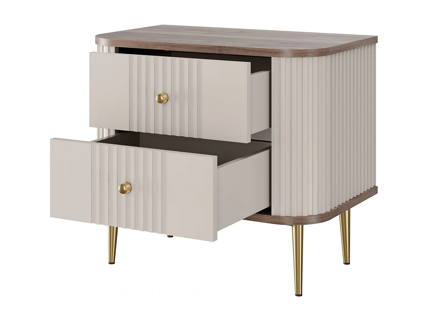 Set mit 2 Nachttischen, 2 Schubladen, 58 x 51 cm