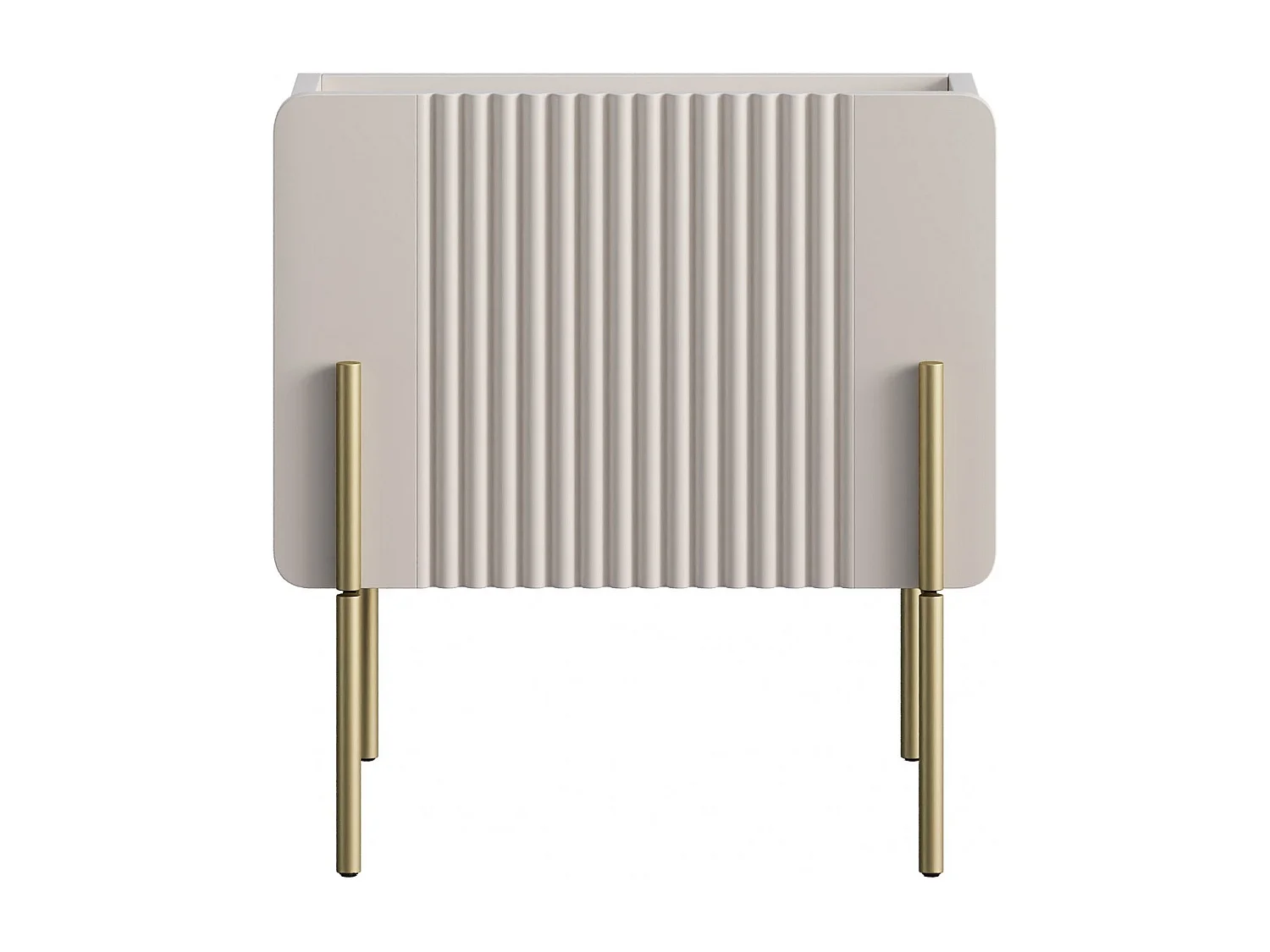 Nachttisch mit 1 Schublade und Fuß aus Kaschmirmetall, 45 x 50 cm