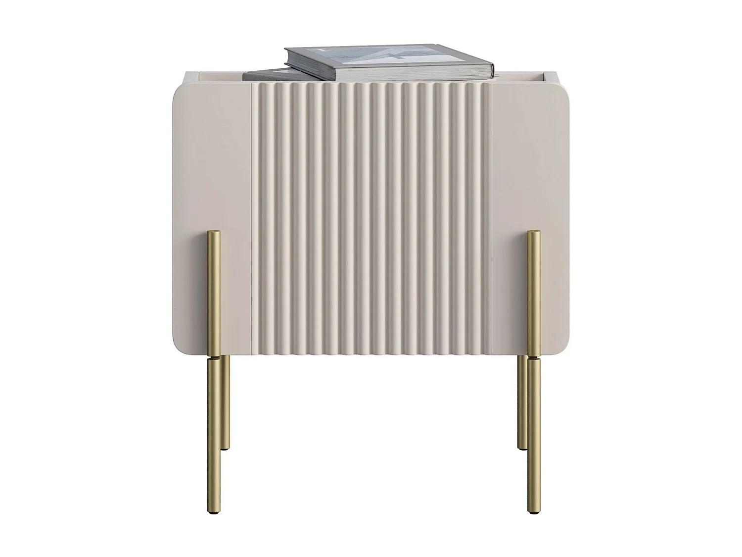 Nachttisch mit 1 Schublade und Fuß aus Kaschmirmetall, 45 x 50 cm