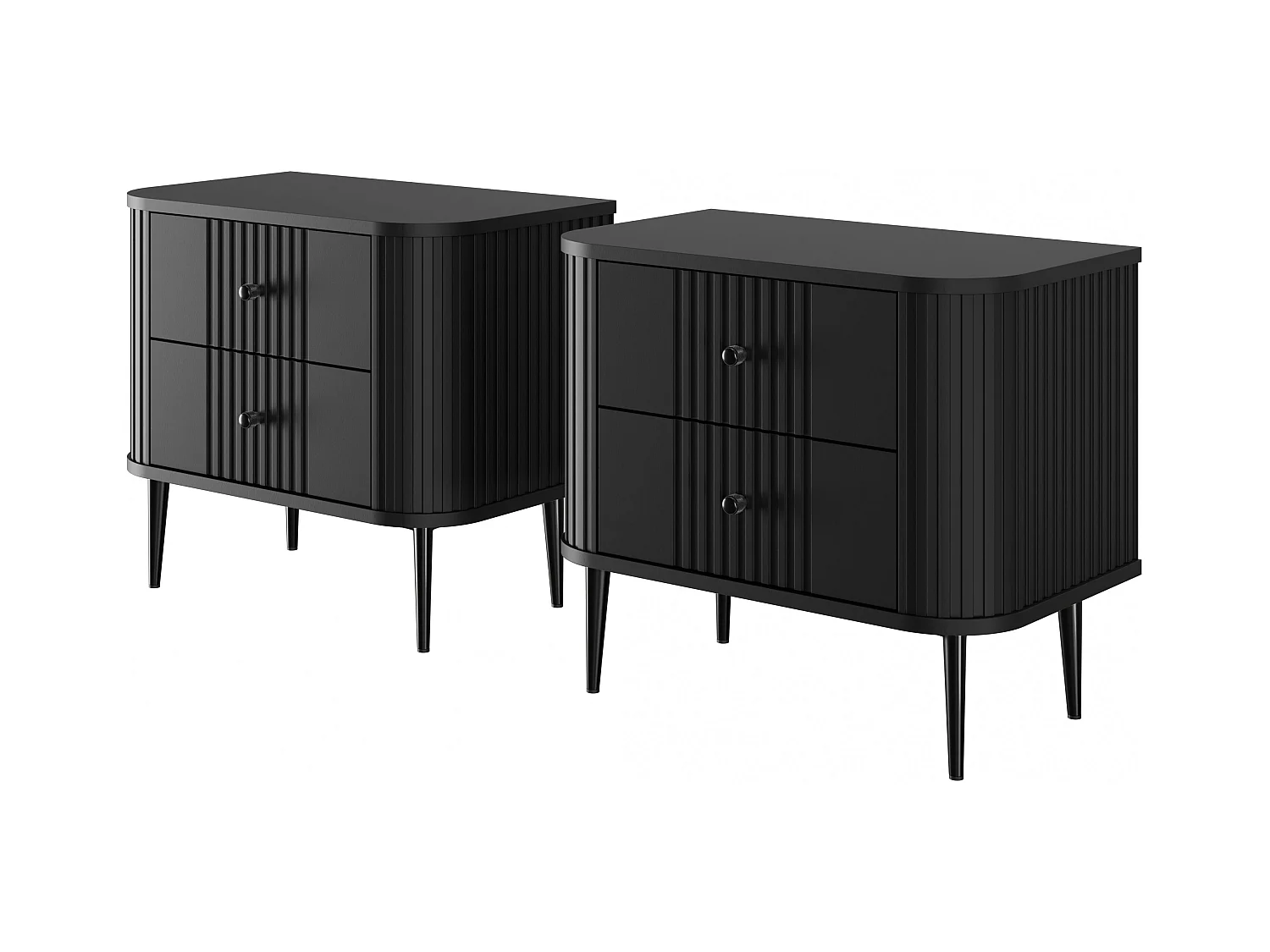 Set mit 2 Nachttischen, 2 Schubladen, 58 x 51 cm