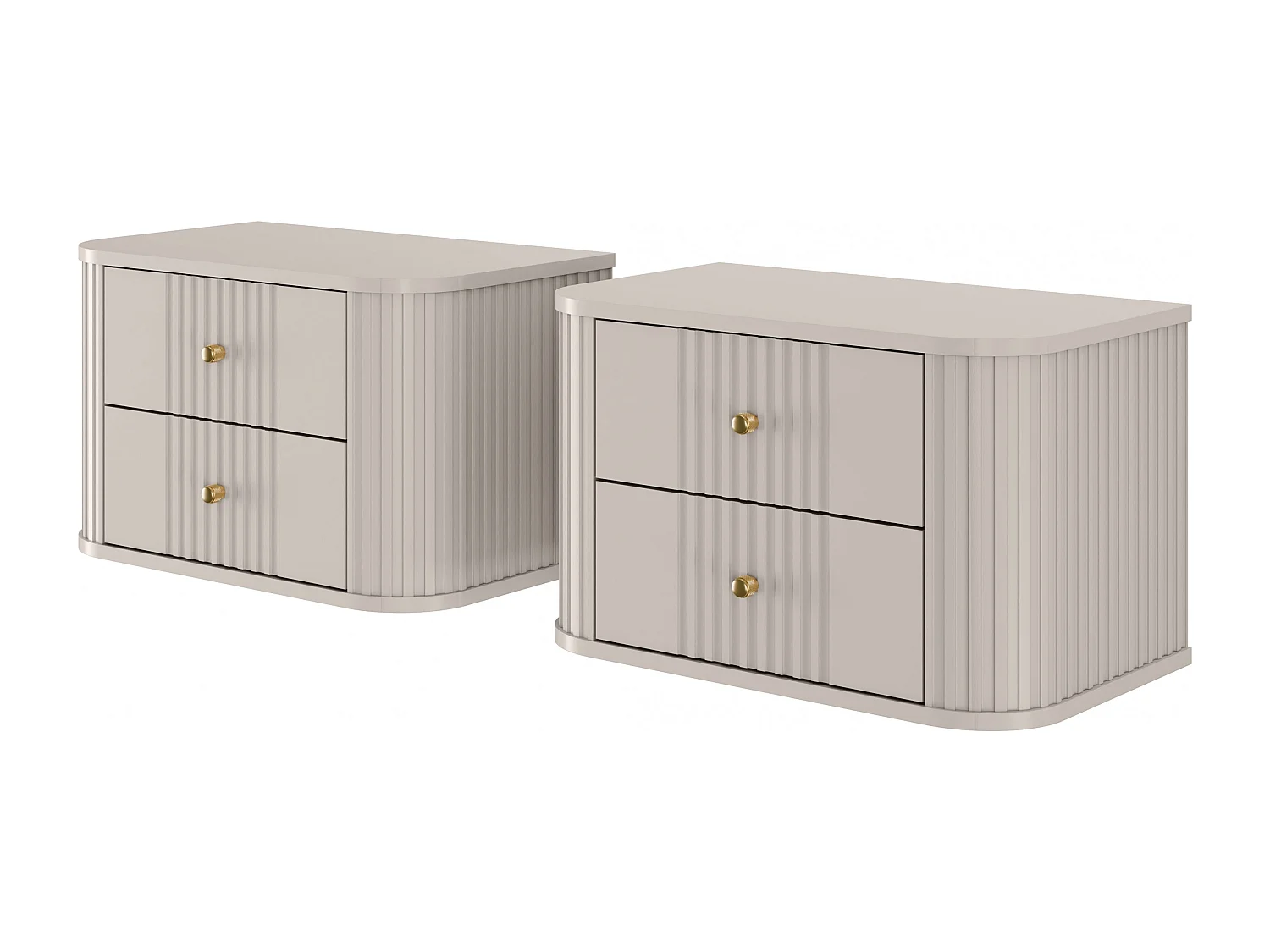 Set mit 2 hängenden Nachttischen, 2 Schubladen, 56 x 36 cm