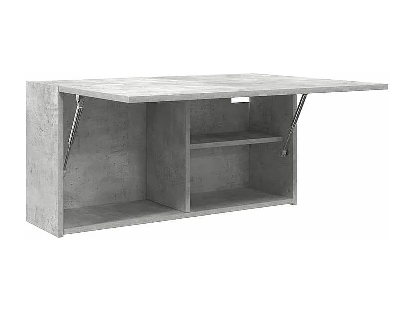 Armoire murale de bain gris béton 80x25x40 bois d'ingénierie