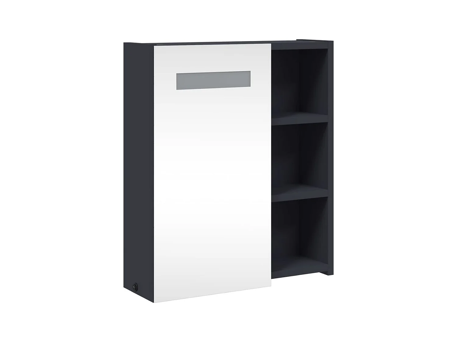 Armoire de salle de bain à miroir avec LED gris 45x13x52