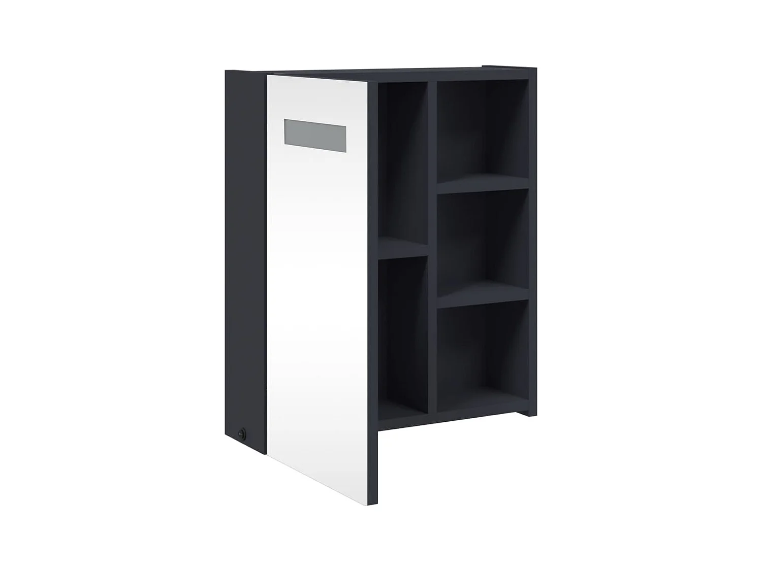 Armoire de salle de bain à miroir avec LED gris 45x13x52