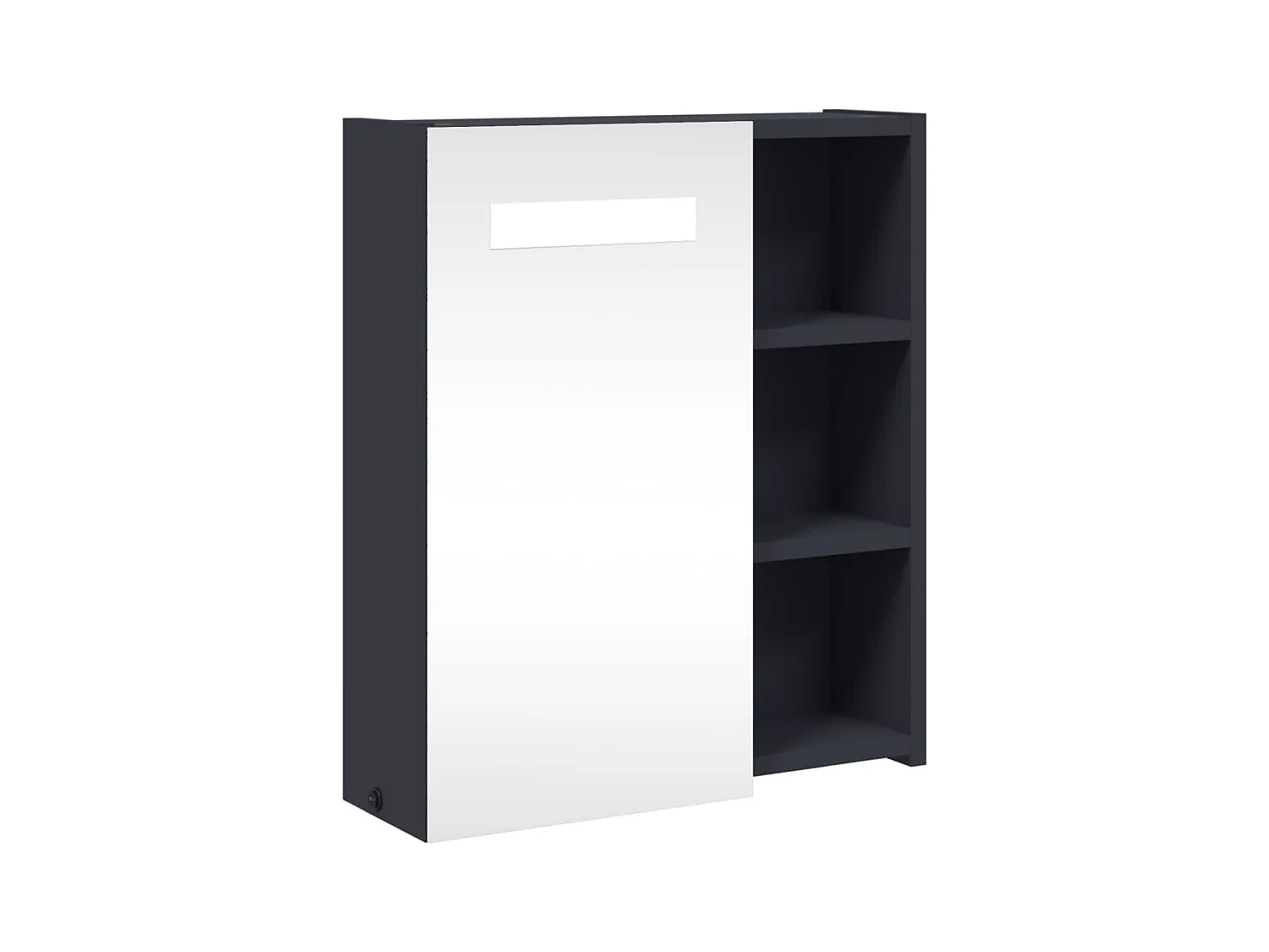 Armoire de salle de bain à miroir avec LED gris 45x13x52
