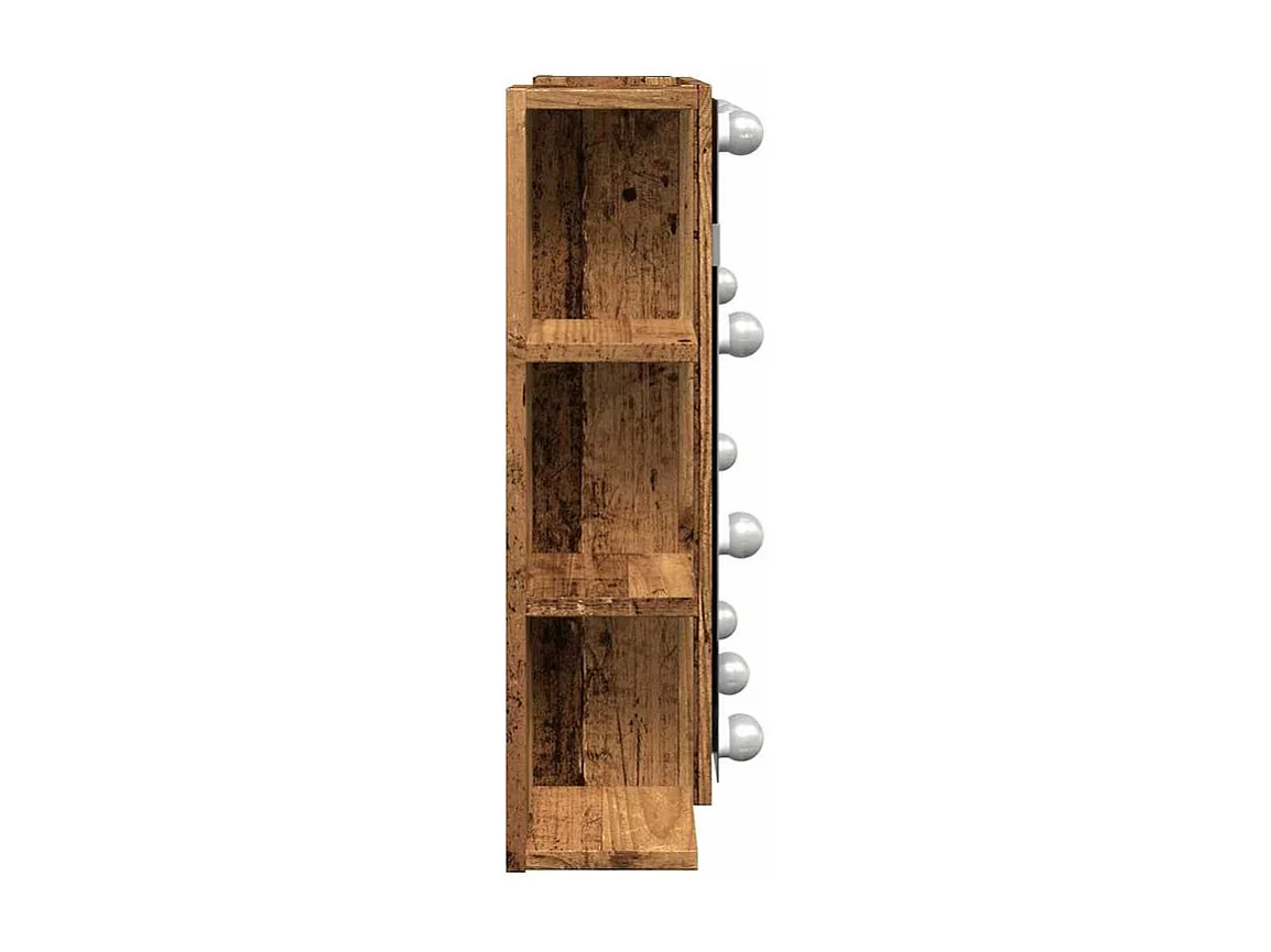 Armoire à miroir avec LED vieux bois 70x16,5x60