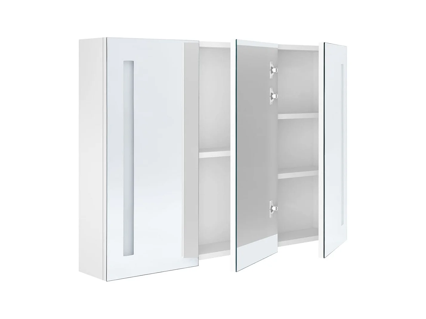 Armoire de salle de bain à miroir LED 89x14x62 Blanc brillant