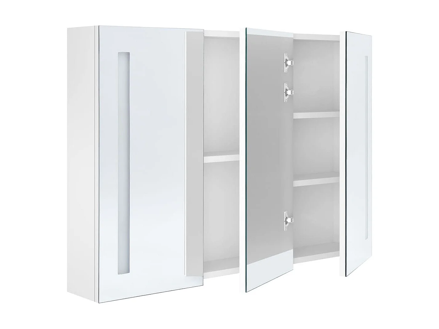 Armoire de salle de bain à miroir LED 89x14x62 Blanc brillant