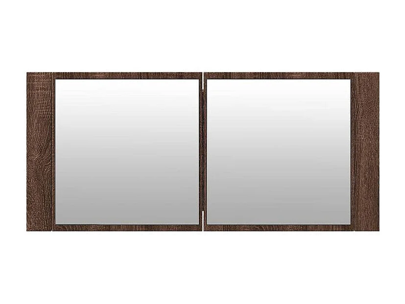 Armoire à miroir à LED de bain chêne marron 100x12x45