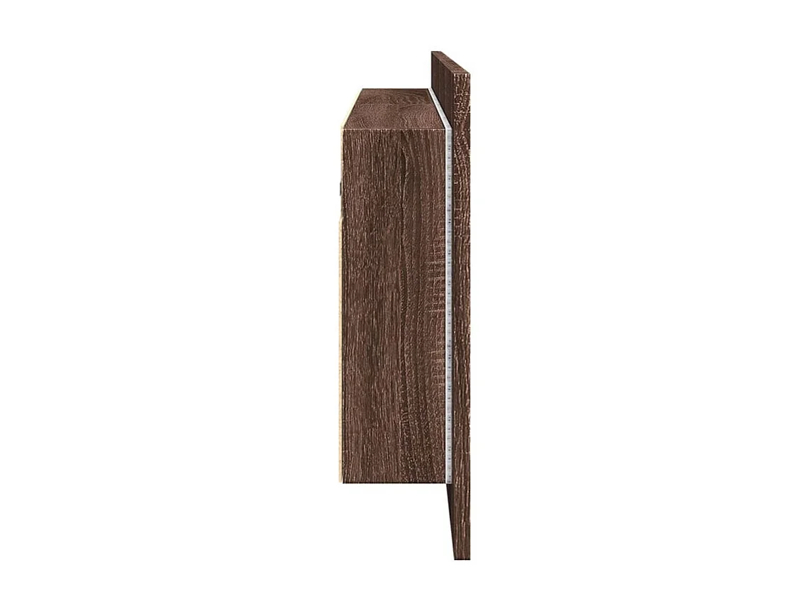 Armoire à miroir à LED de bain chêne marron 100x12x45