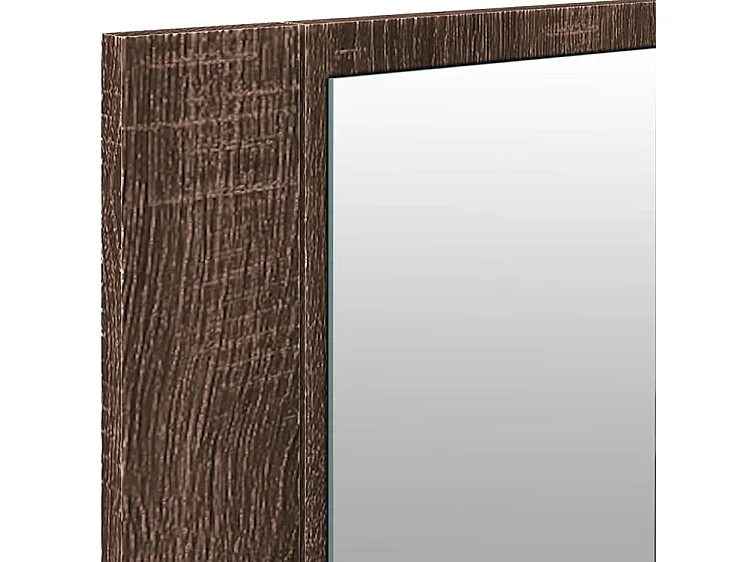 Armoire à miroir à LED de bain chêne marron 100x12x45