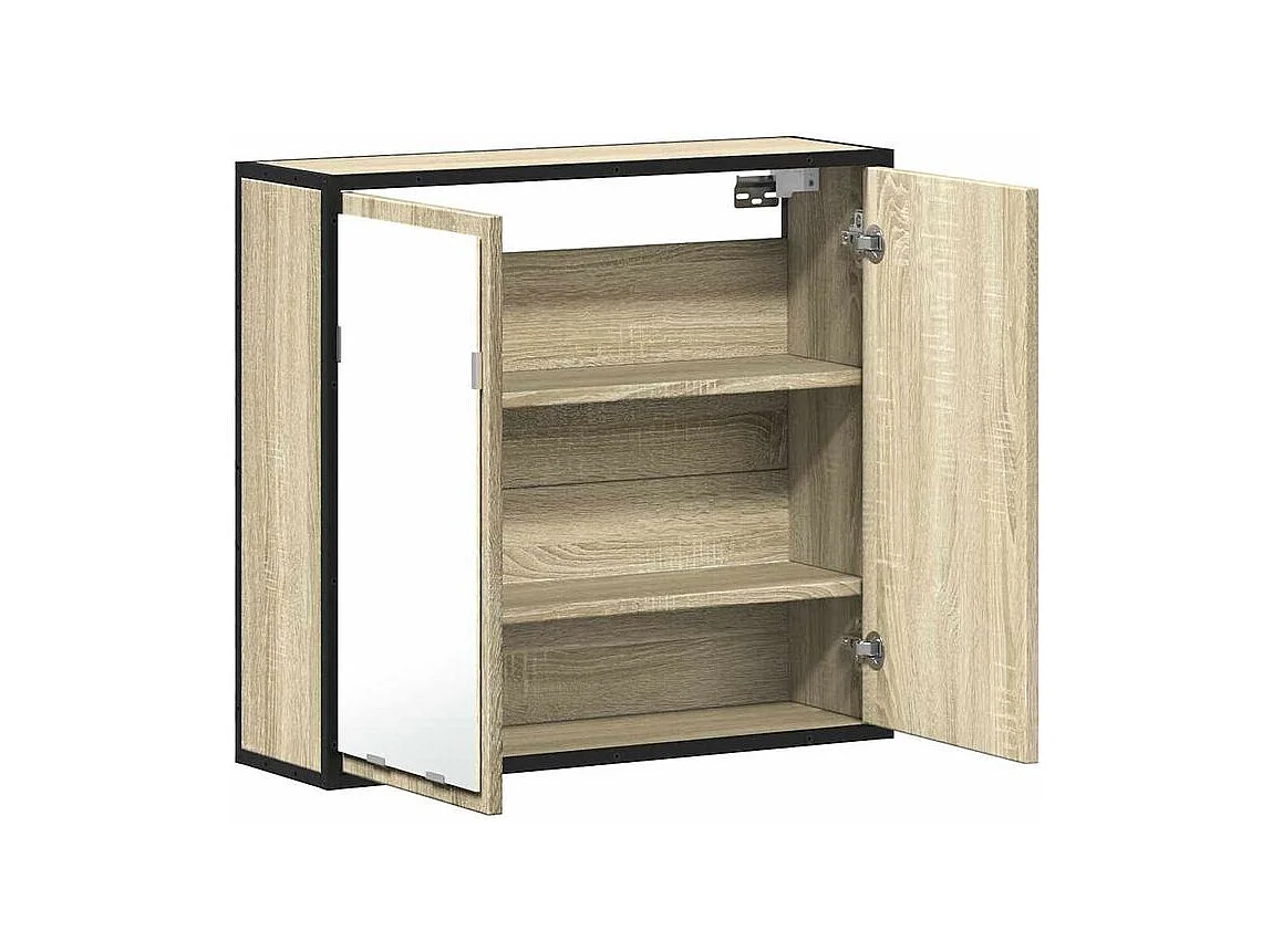 Armoire à miroir de salle de bain chêne sonoma bois ingénierie