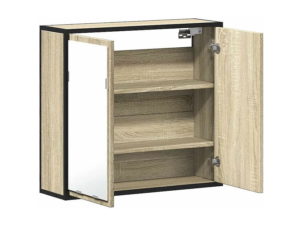 Armoire à miroir de salle de bain chêne sonoma bois ingénierie