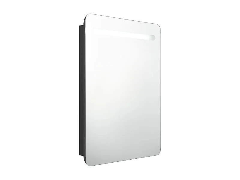 Armoire de salle de bain à miroir LED Noir 60x11x80