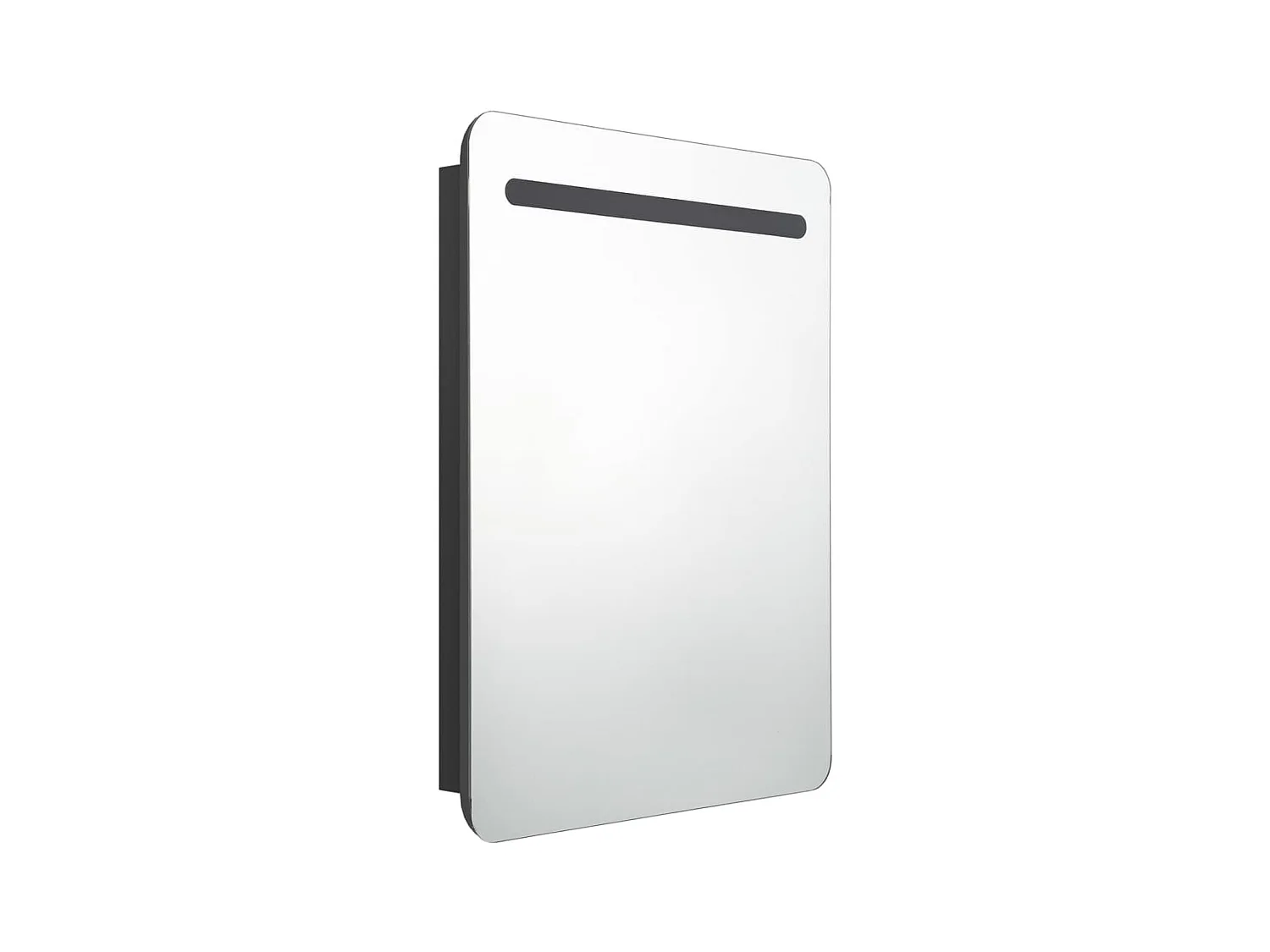 Armoire de salle de bain à miroir LED Noir 60x11x80