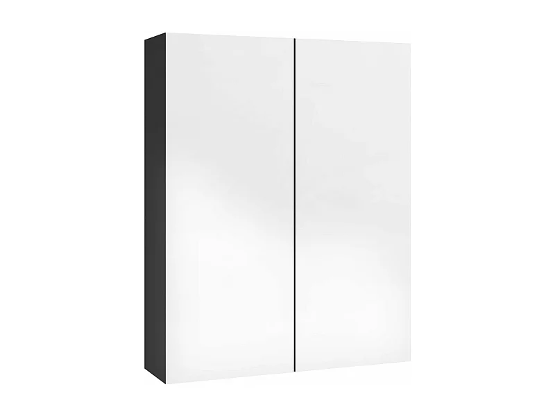 Armoire à miroir de salle de bain 60x15x75 MDF Noir brillant