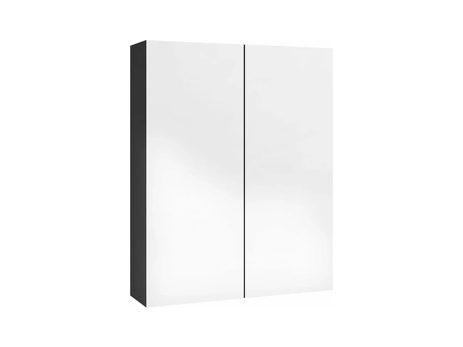 Armoire à miroir de salle de bain 60x15x75 MDF Noir brillant